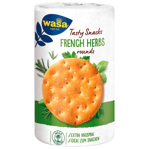 Wasa Tasty Snacks French Herbs 205g – Knusprige Kräuter-Cracker