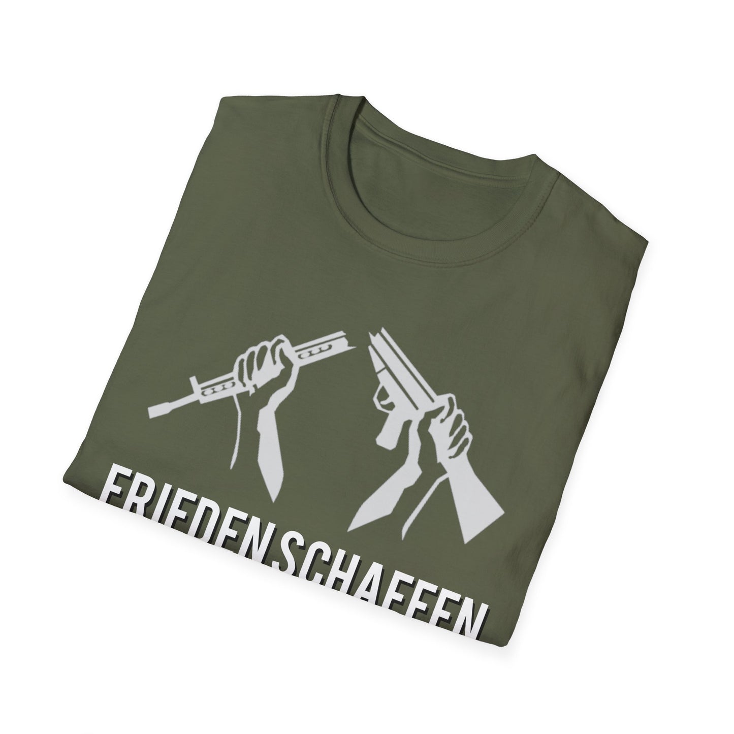 Unisex-T-Shirt „Frieden schaffen ohne Waffen“ – Für alle, die ein Zeichen für Frieden setzen möchten.