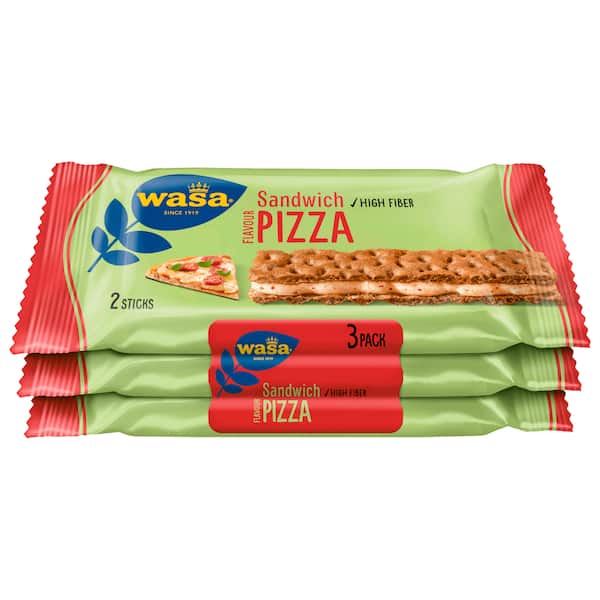 Wasa Sandwich Pizza 3x37g (111g) – Knuspriger Snack mit Pizza-Geschmack